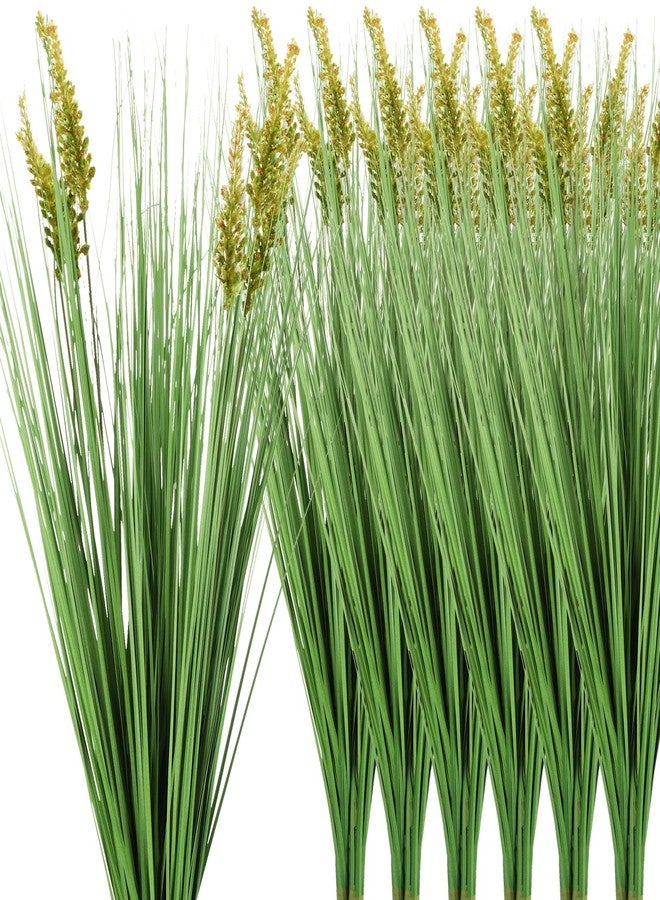 Solsew 12 Pcs Fake Tall Onion Grass 27'' Artificial Grass Plant UV Resistant Greenery Shrubs Bushes Green Faux Wheat Grass for Garden Home Porch Window Office Indoor Outdoor Decorations - Image 1